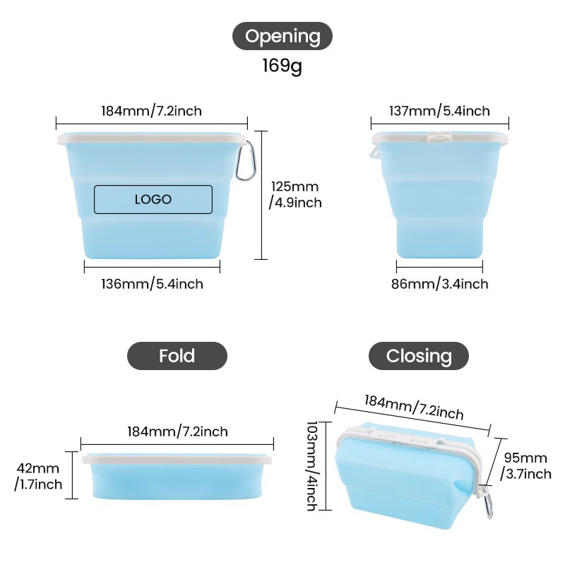 BPA Free Folding Collapsible Reusable Silicone Food Storage Bags Container Travel Storage Snack Food Fresh-keeping Packaging Bag