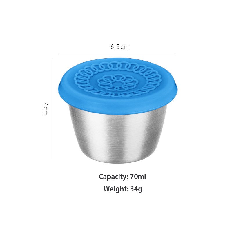 Factory Direct 70ml 2.4oz Stainless Steel Food Storage Container 304 Lid High Airtight Take Away Sauce Containers Safe Boxes Hot