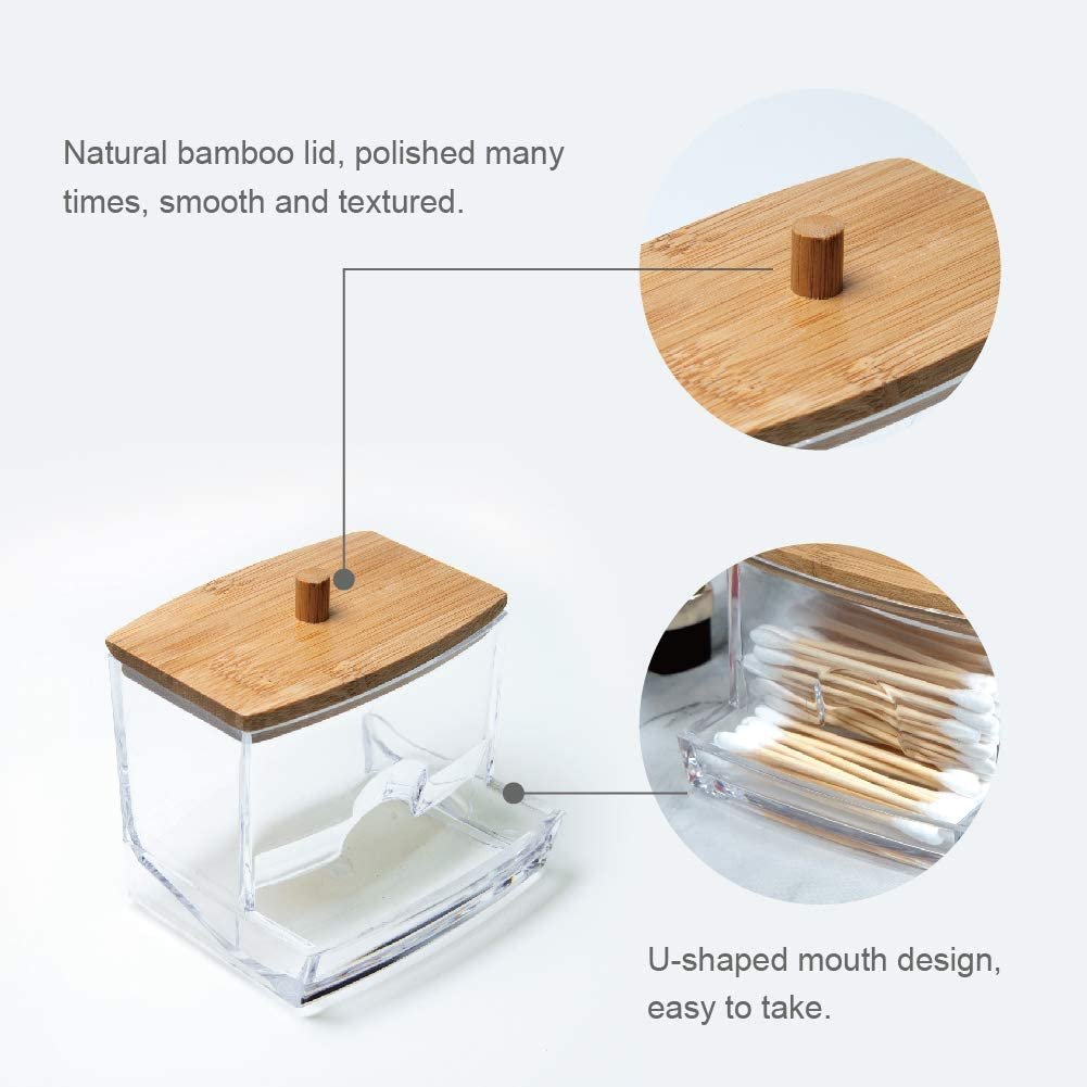 2024 hot selling square with bamboo lid clear storage box