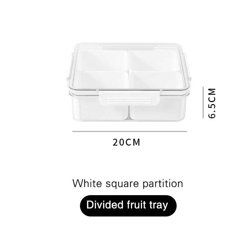 JILEN- Shopwith Divided Serving Tray with Lid Removable Containers with 4 Compartment for Christmas Party, Veggies...