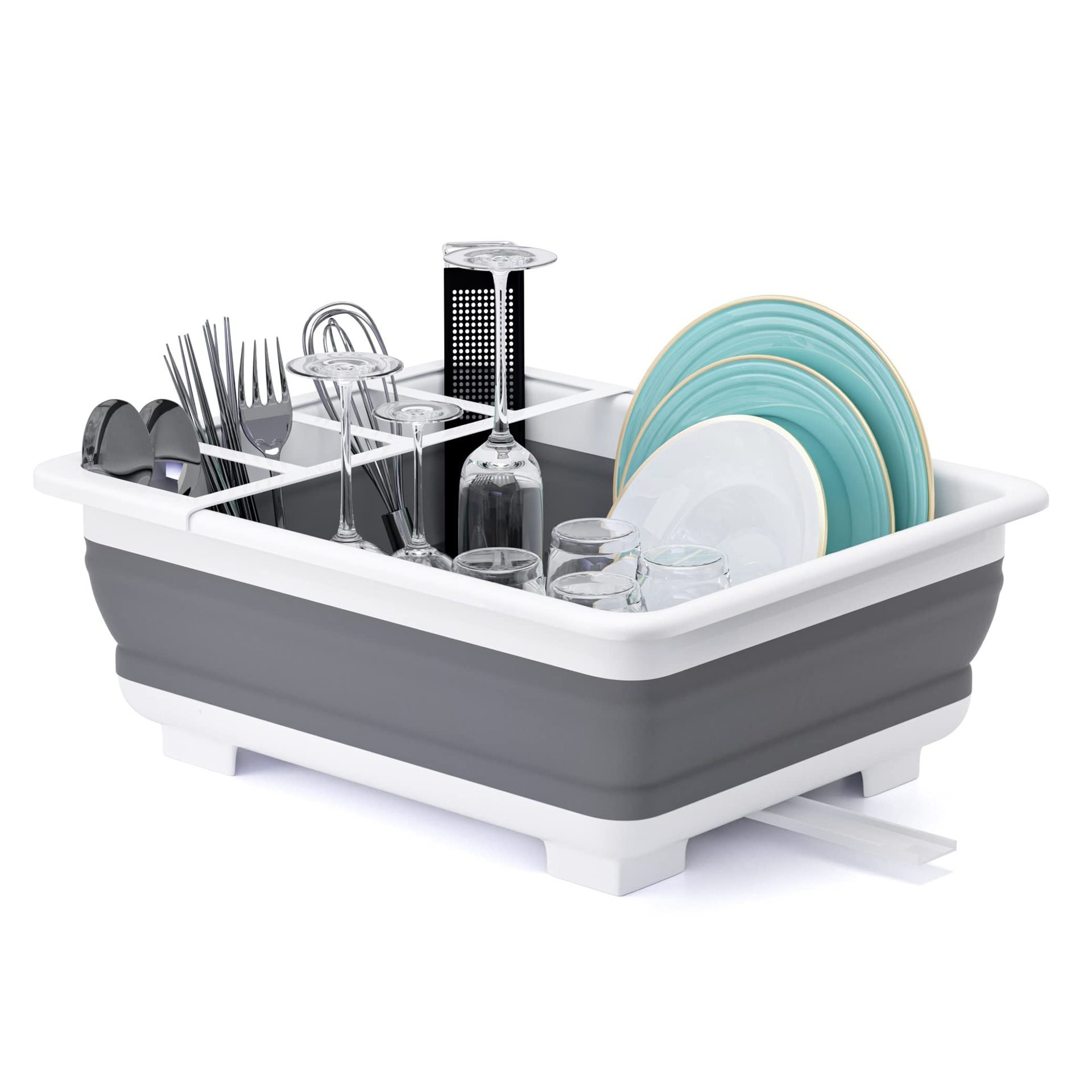 Newly arrived foldable bowls and chopsticks drain blue kitchen plate essential storage box with drain sink storage rack