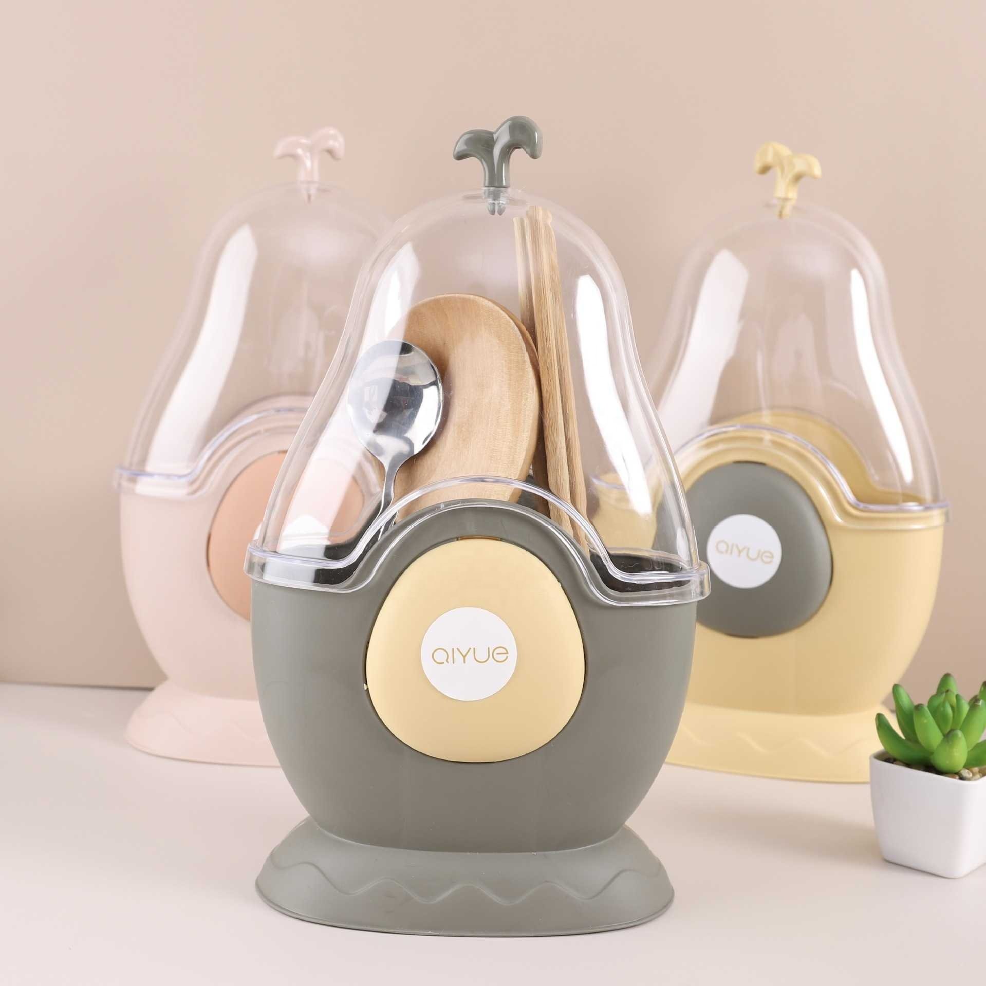 Chopstick Cage With Lid Home Chopsticks Basket Tube Kitchen Drainage Chopsticks Spoon Cutlery Organiser