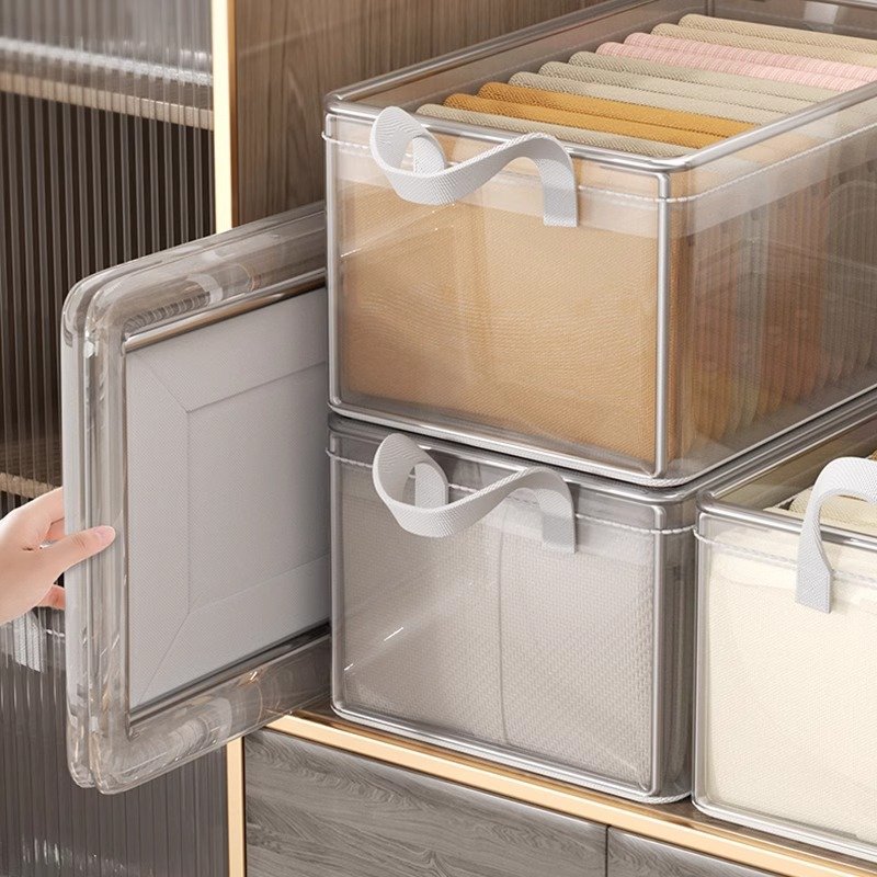 Hot Selling Foldable PVC Storage Boxes Square Wardrobe Organizer Cleaning Single Tier Bedroom
