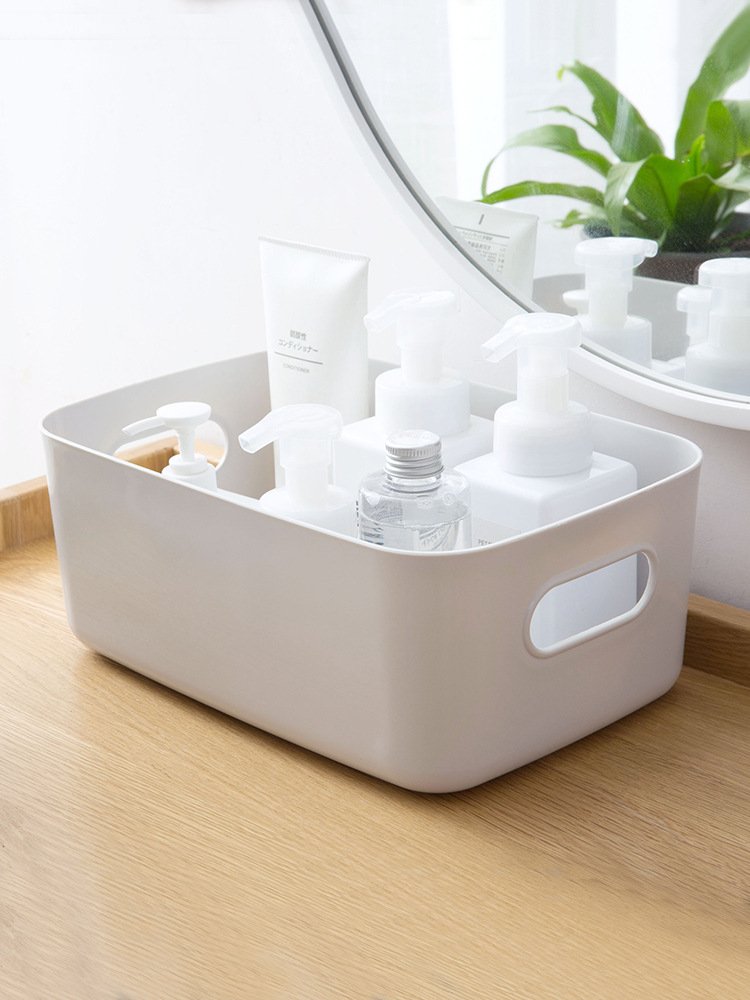 High Quality Desktop 3 Sizes Multi-functional Plastic Basket Storage Box with Handle