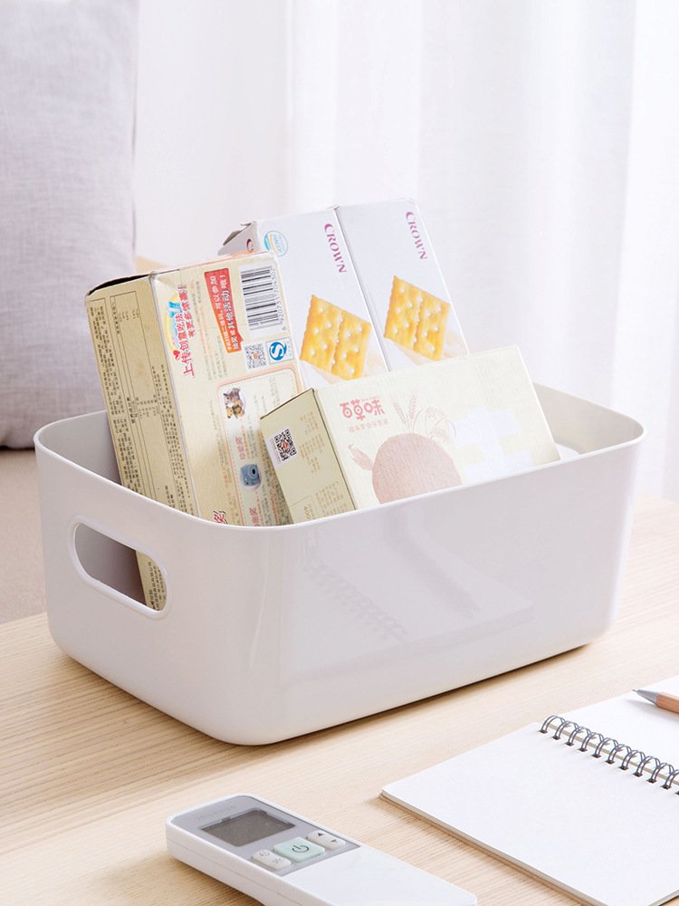 High Quality Desktop 3 Sizes Multi-functional Plastic Basket Storage Box with Handle
