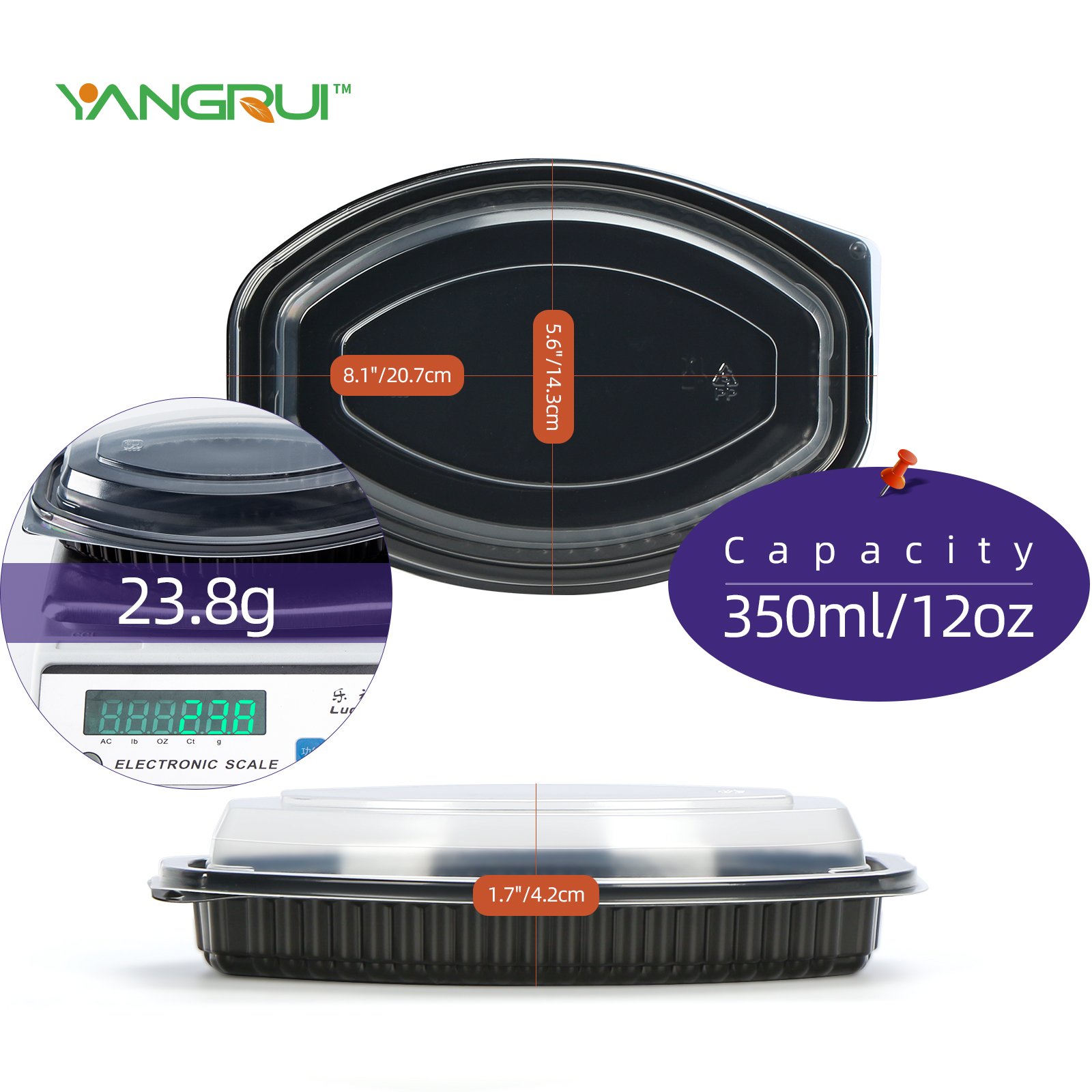 Oval Meal Prep Containers 12oz Small Kids School Freeze Lunch Plastic Box with Lids Custom Logo Microwave Food Storage Container