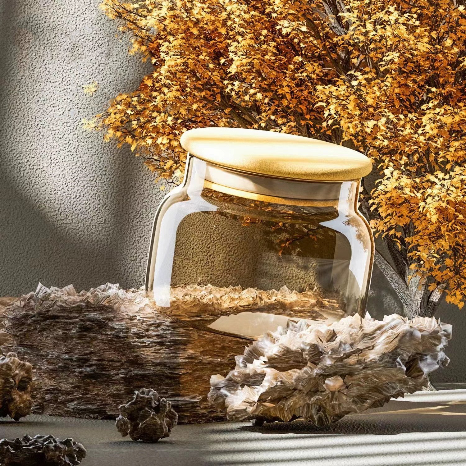 High Quality Custom Logo Heat Resistant Food Storage Pantry Glass Candy Spice Round Glass Storage Jars With Airtight