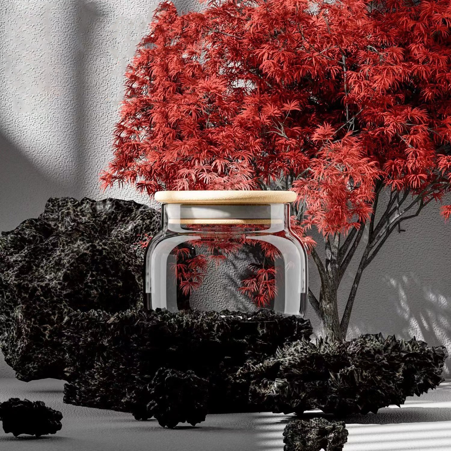 High Quality Custom Logo Heat Resistant Food Storage Pantry Glass Candy Spice Round Glass Storage Jars With Airtight