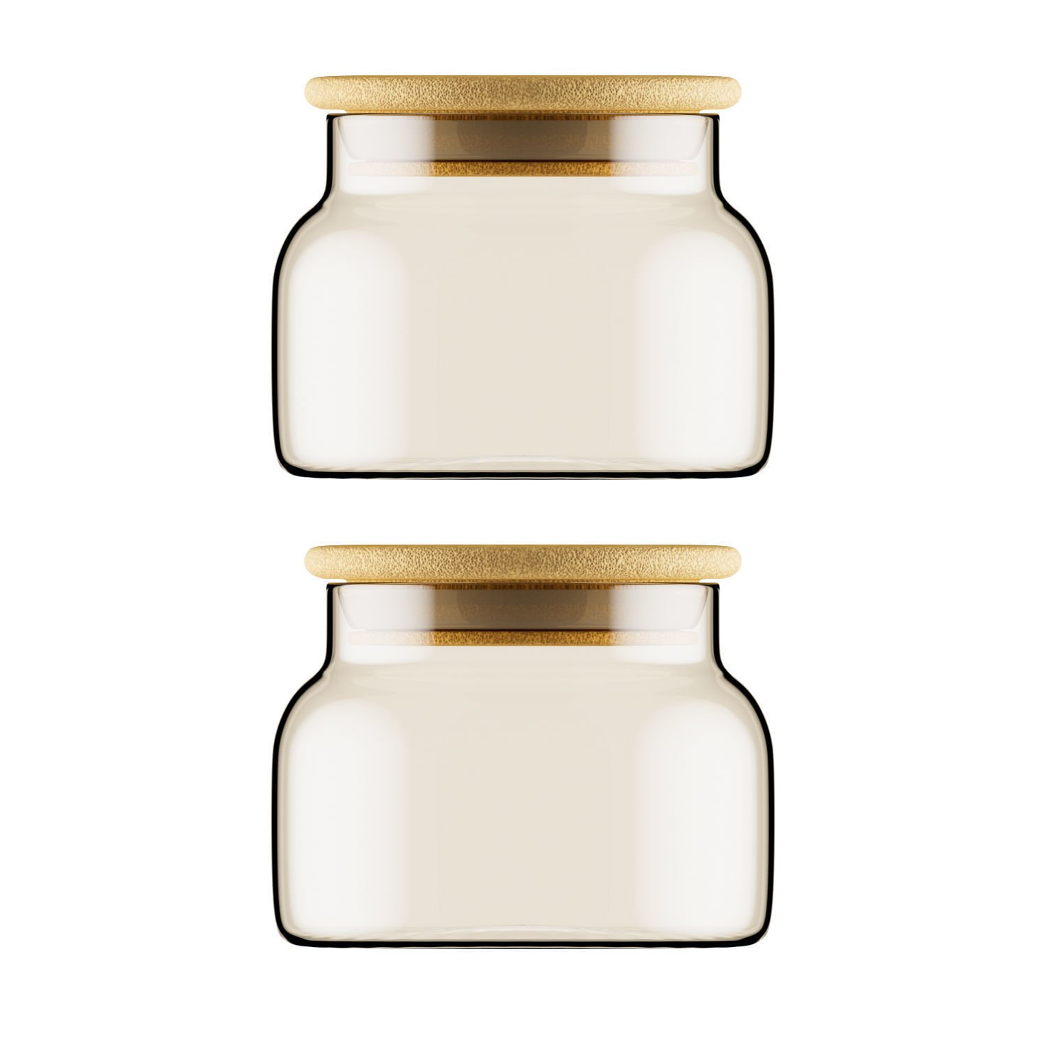 High Quality Custom Logo Heat Resistant Food Storage Pantry Glass Candy Spice Round Glass Storage Jars With Airtight