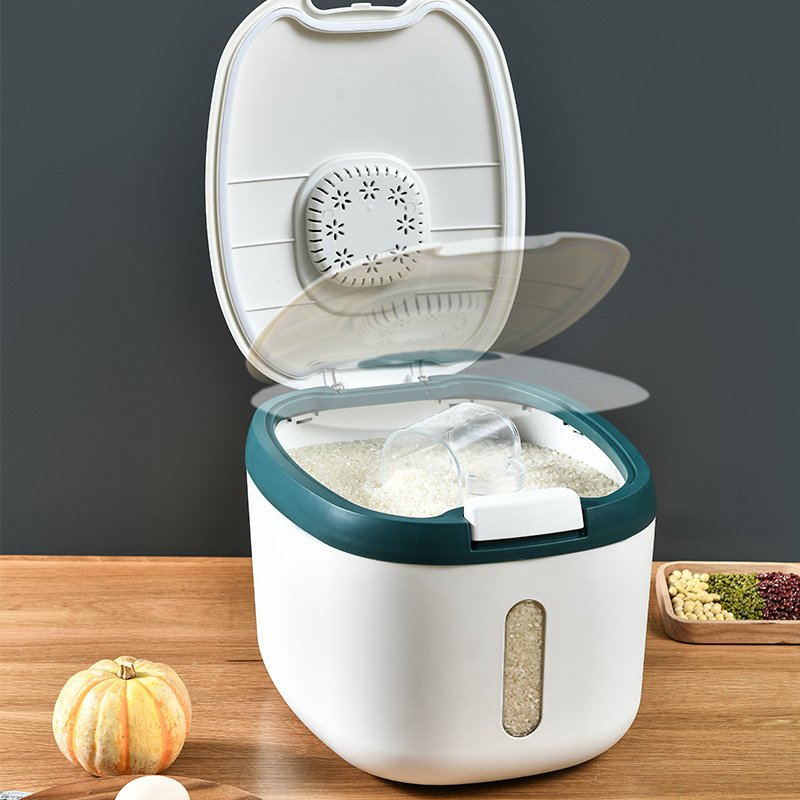 ShengBang Plastic Cereal Dispenser Storage Box Kitchen Food Grain Rice Container