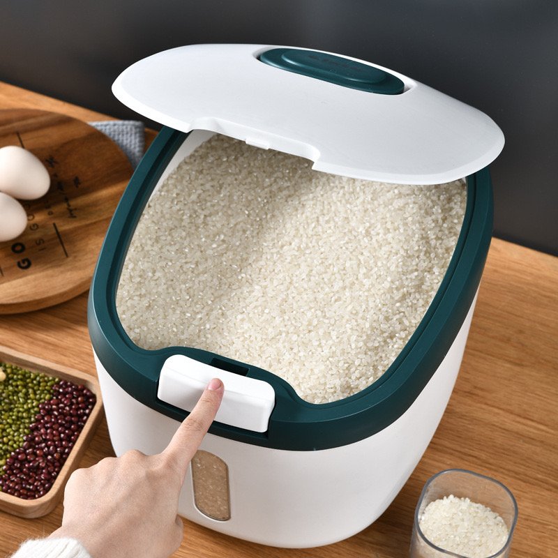 ShengBang Plastic Cereal Dispenser Storage Box Kitchen Food Grain Rice Container
