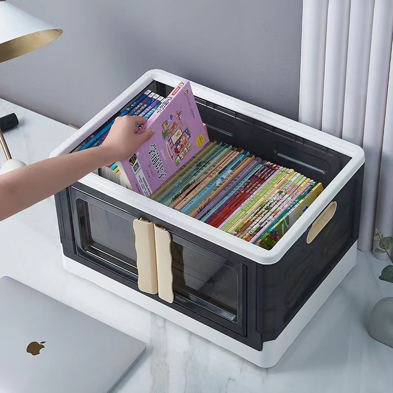 Plastic Foldable Storage Boxes Storage Bins 2023 Wholesale High Quality Custom Made Brown Box Customized Logo Clothing Organizer