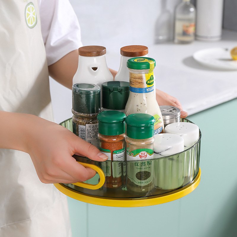 Kitchen Seasoning Shelf Table Top Rotating Household Special Multifunctional Soy Sauce Bottle Storage Box