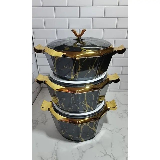 Cooking Casseroles round food warmer set insulated for home use 2L+2.5L+3L Africa insulated hot pot casserole set
