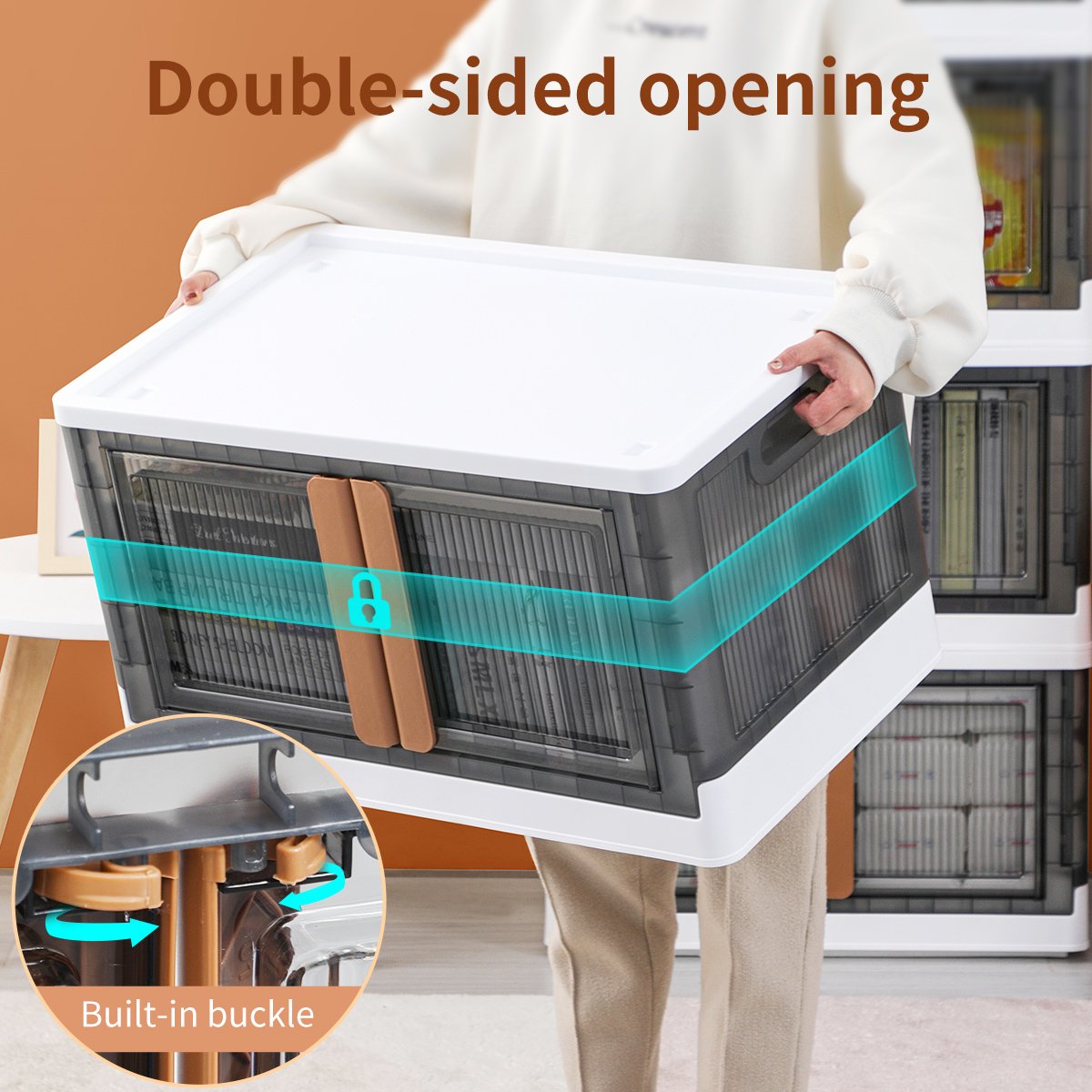 HAIXIN 3 pcs 72L Hot Sale High Quality Durable Folding Storage Boxes & Bins