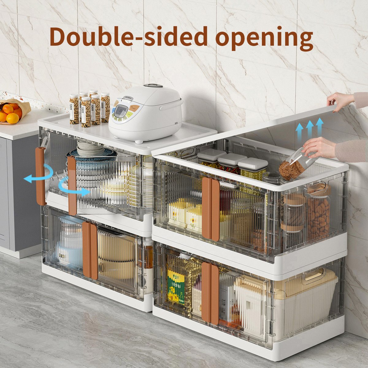 HAIXIN 3 pcs 72L Hot Sale High Quality Durable Folding Storage Boxes & Bins