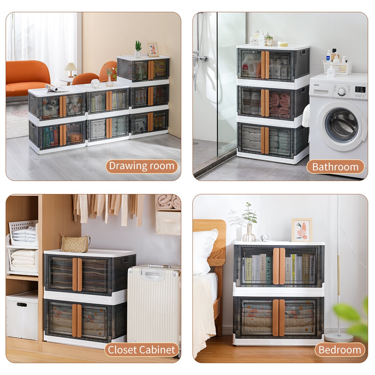 HAIXIN 3 pcs 72L Hot Sale High Quality Durable Folding Storage Boxes & Bins