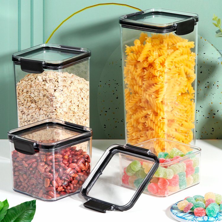 Plastic Storage Container With Lids Sealed Cans Dry Food Storage Container Organizer Box PP Kitchen Food Containers