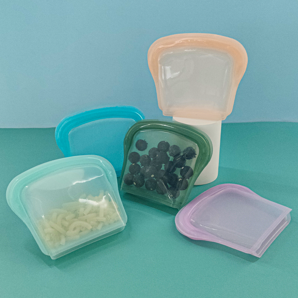 200ML Food Grade Silicone Trending Kitchenware Reusable Eco Friendly Food Storage Pouch Zip Lick Silicone Snack Bags Versatile