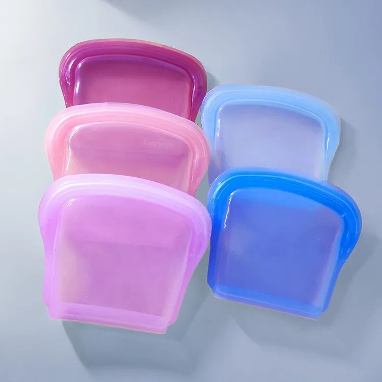 200ML Food Grade Silicone Trending Kitchenware Reusable Eco Friendly Food Storage Pouch Zip Lick Silicone Snack Bags Versatile