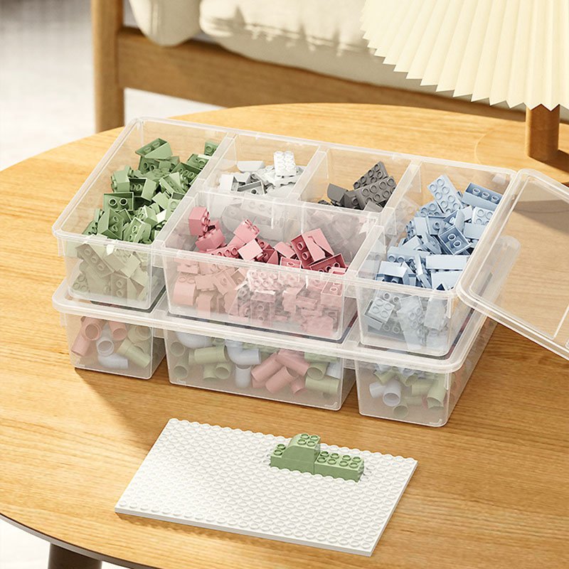 5 Grid Transparent Plastic Box Kitchen Refrigerator Organizer Fresh-keeping Sealed Jar Food Storage Containers With Lid
