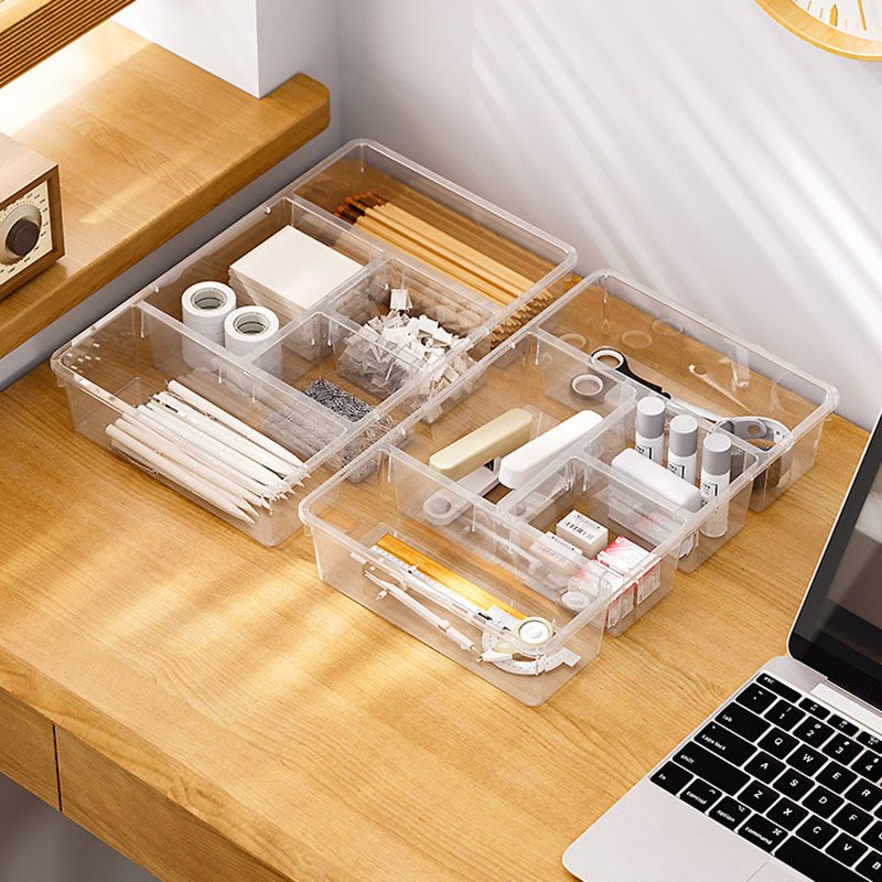 5 Grid Transparent Plastic Box Kitchen Refrigerator Organizer Fresh-keeping Sealed Jar Food Storage Containers With Lid