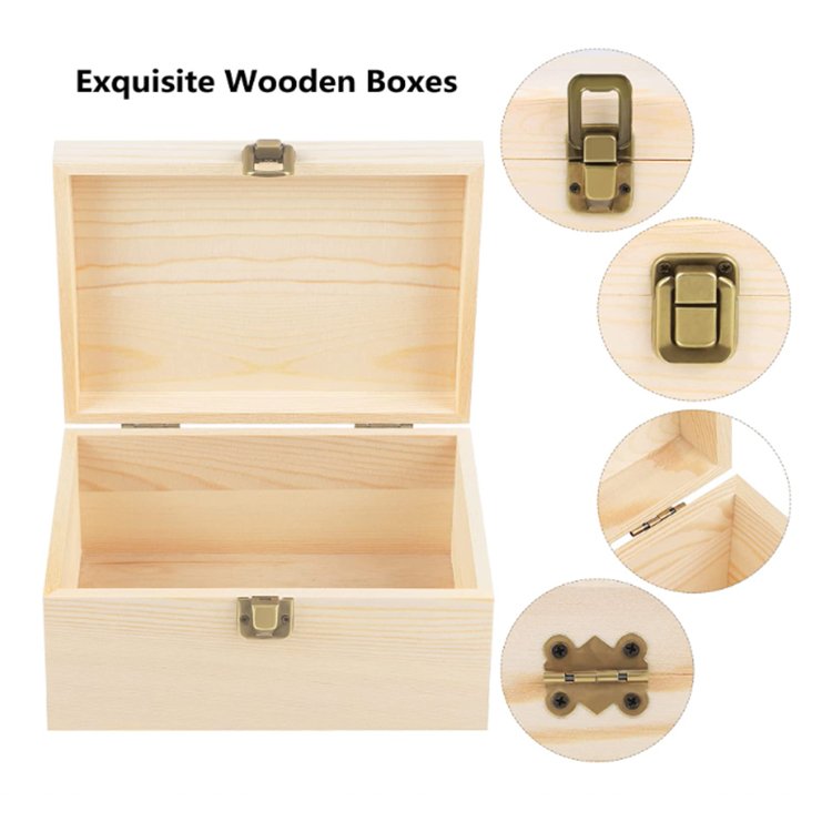 Customized multifunctional wooden rectangular storage box for household use tea storage wood box
