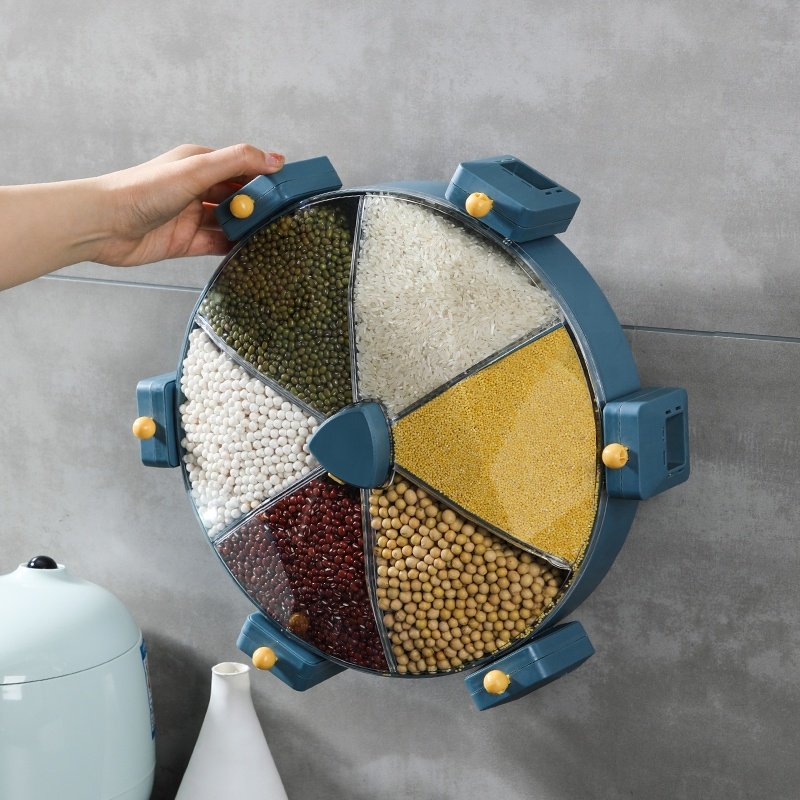 Wall-Mounted Grain Storage Box Rice Dispenser Food Storage For Household