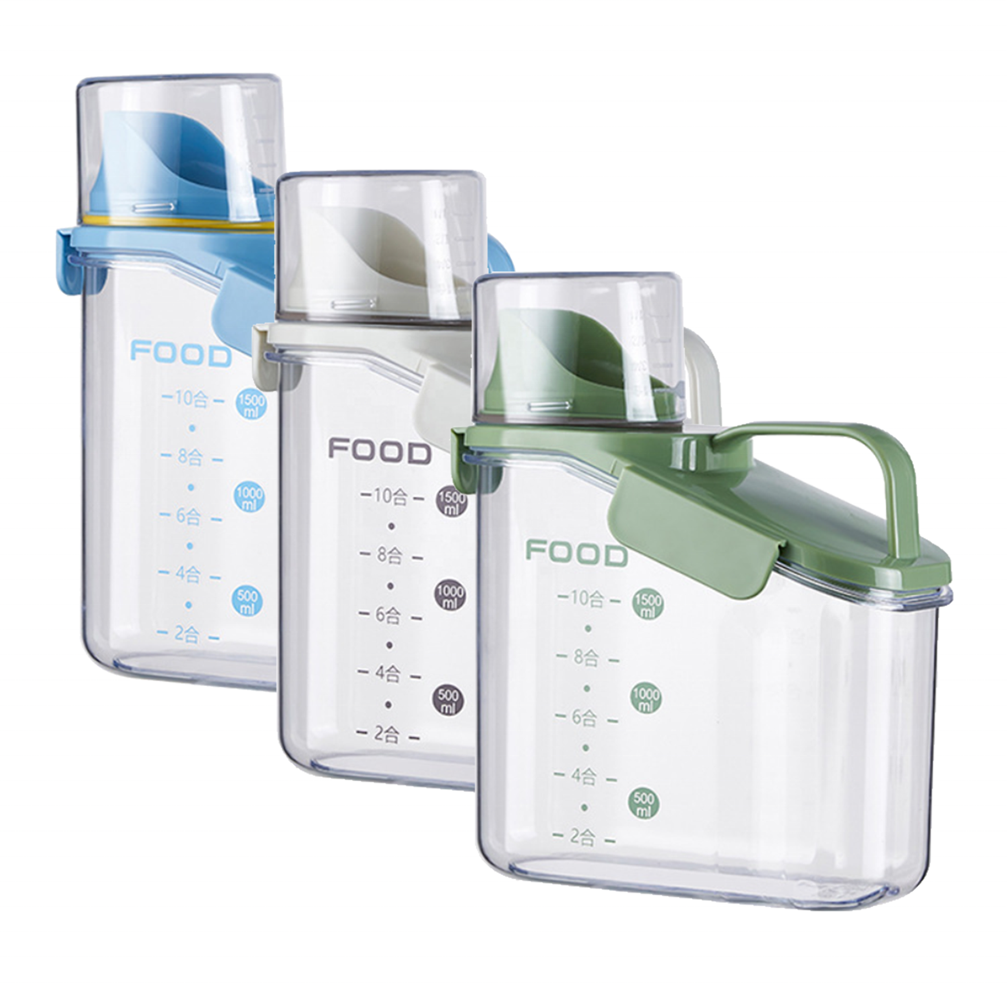 2800ML Plastic Bulk Food Storage Container Grain Transparent Tank Rice Barrel Cereal Dispenser with silicone sealing ring