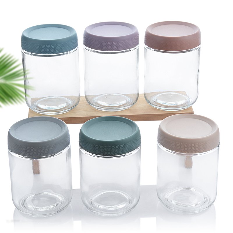 Mason Jar Food Storage Bottle with Lid Glass Sealed Overnight Oats Container for Kitchen for Snacks Yogurt Spices Other Foods