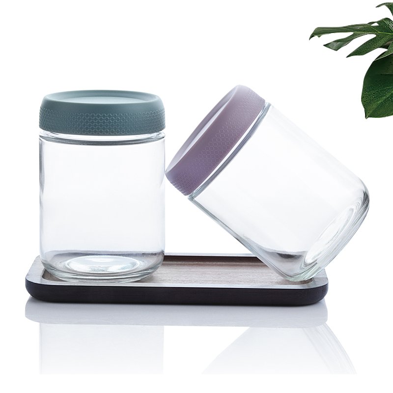 Mason Jar Food Storage Bottle with Lid Glass Sealed Overnight Oats Container for Kitchen for Snacks Yogurt Spices Other Foods
