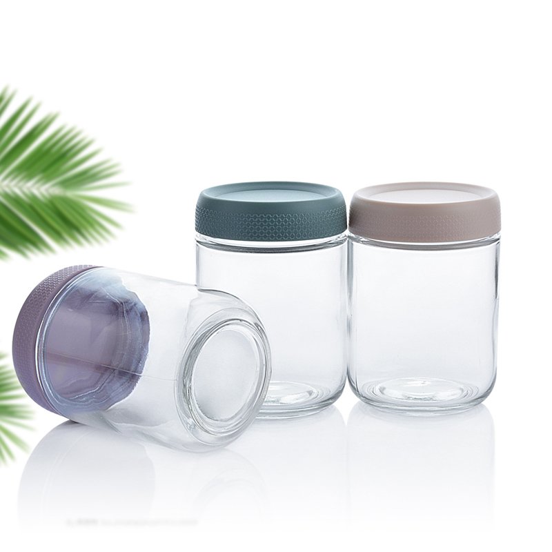 Mason Jar Food Storage Bottle with Lid Glass Sealed Overnight Oats Container for Kitchen for Snacks Yogurt Spices Other Foods