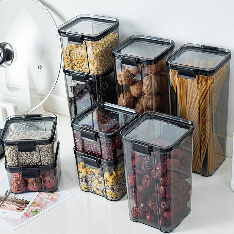 Direct deal Transparent plastic dry food storage container with Anti oxidation durable kitchen storage hermetic food container
