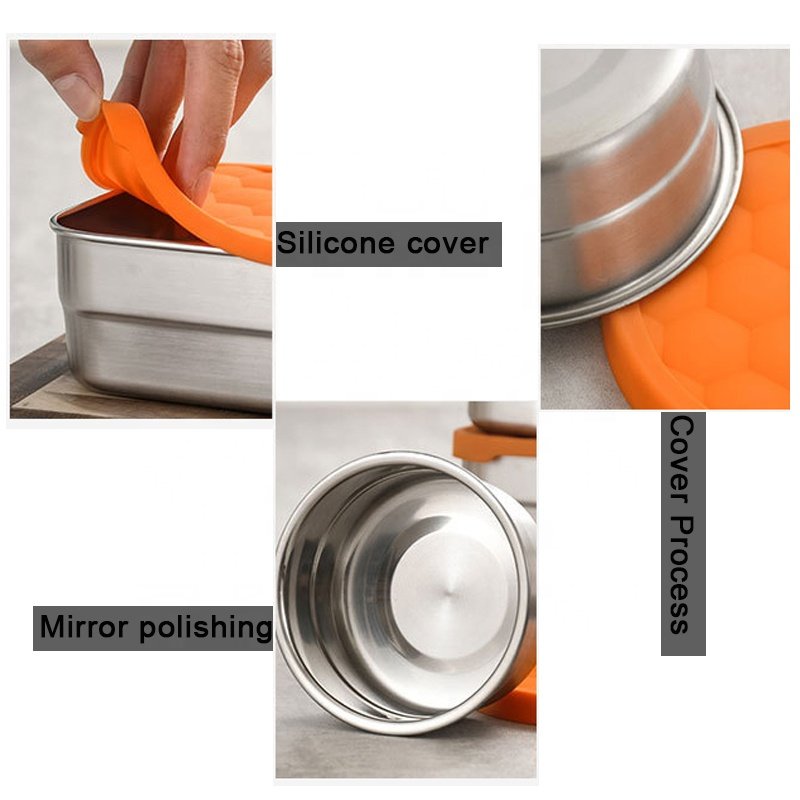 custom round kids metal lunch box stainless steel airtight food storage containers with lids