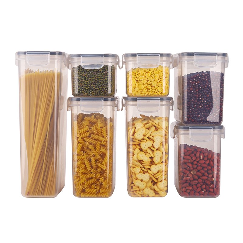 Set Bpa-Free Airtight Plastic Stackable Kitchen Organizer Cereal Dry Food Storage Bin Box Container