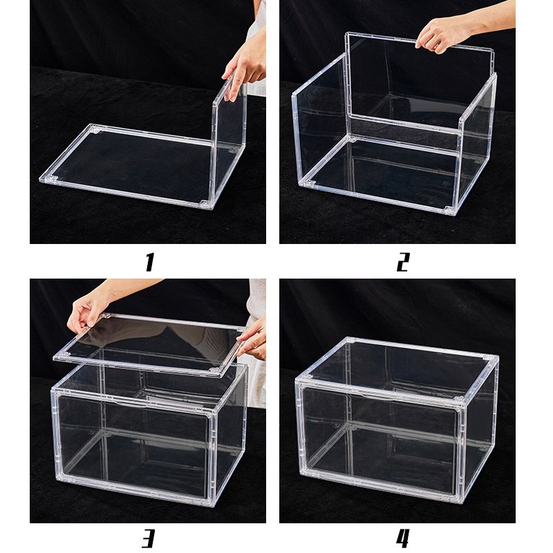 Acrylic transparent shoe box aj sneaker drawer storage box cabinet thickened magnetic absorption anti-oxidation moisture-proof