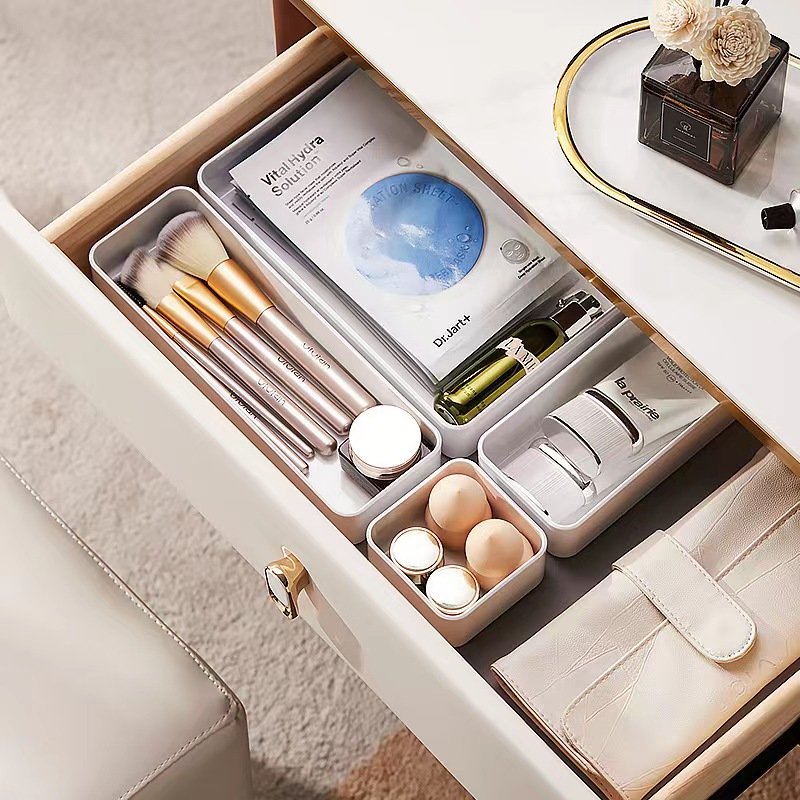 URU Household Portable Storage Box Plastic Organizer for Drawer Organization