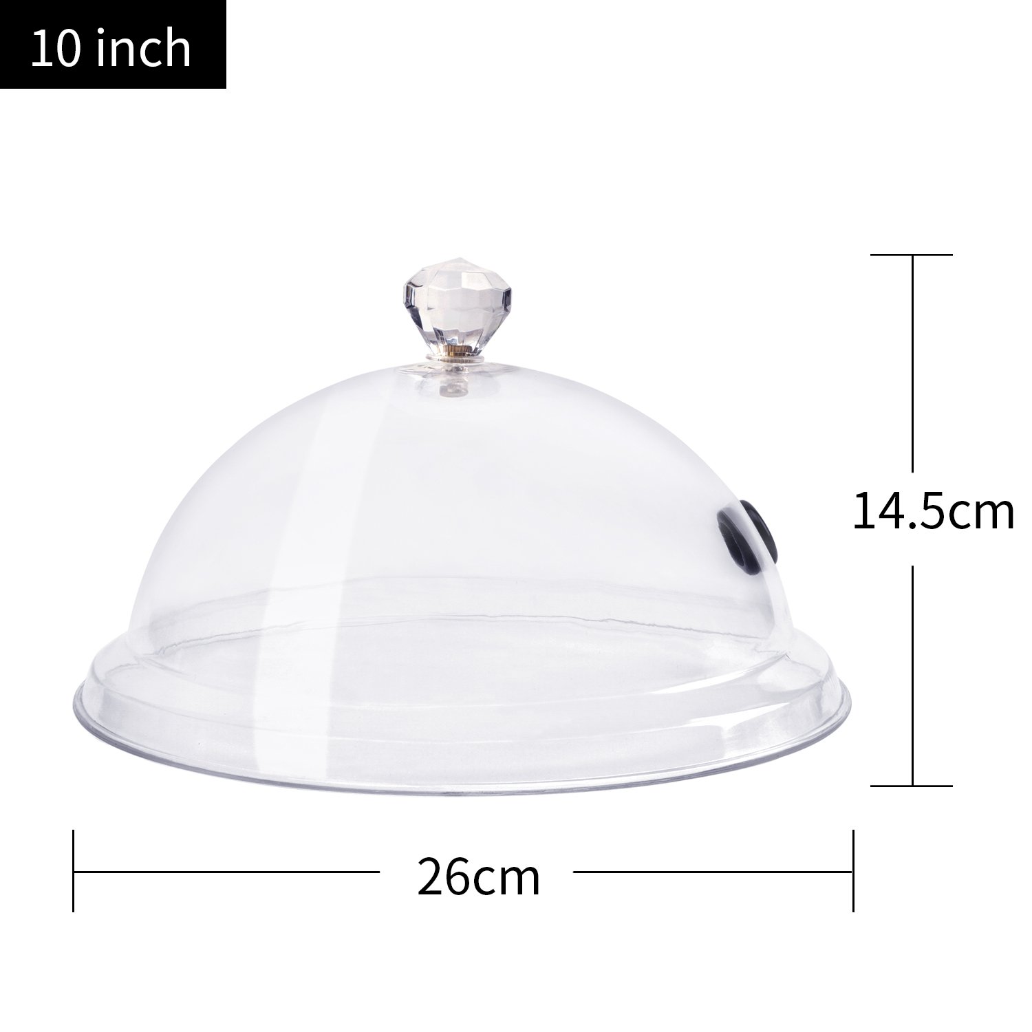 Transparent Smoker Infuser Dome Lid Smoking Gun 10 inch Dome Cover Cloche Lid - Covers Plates, Bowls, Glasses