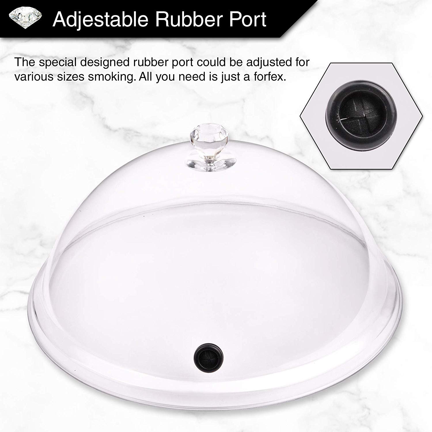 Transparent Smoker Infuser Dome Lid Smoking Gun 10 inch Dome Cover Cloche Lid - Covers Plates, Bowls, Glasses