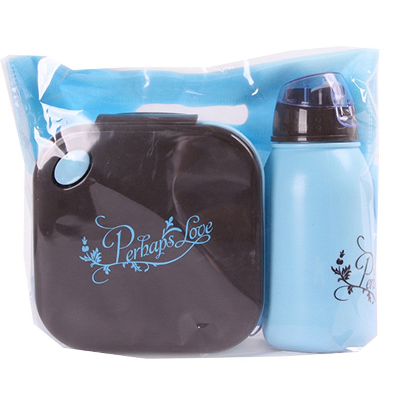 Wholesale children portable tiffin bento box microwave food container plastic kids school lunch box and water bottle set
