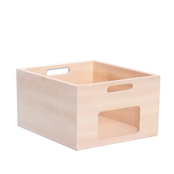 Multi-purpose Wooden Retail Display Box Stackable Open Front Storage Bin Basket Wood Market Crate Box Organizer with Handles