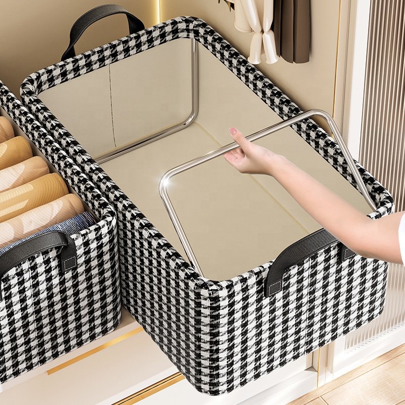 Houndstooth Foldable Drawer Storage Box For Jeans Clothes Closet Divider Washable Storage Bin Wardrobe Clothes Organizer Price