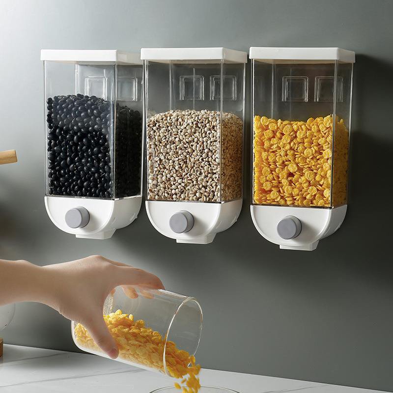Kitchen rice grains and storage cereal containers wall-mounted food storage jar without punching grain moisture-proof storage