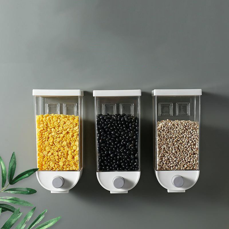 Kitchen rice grains and storage cereal containers wall-mounted food storage jar without punching grain moisture-proof storage