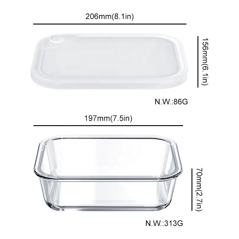 Glass Meal Prep Containers with Silicone Lids Glass Food Storage Containers Airtight Lunch Containers Lunch Box