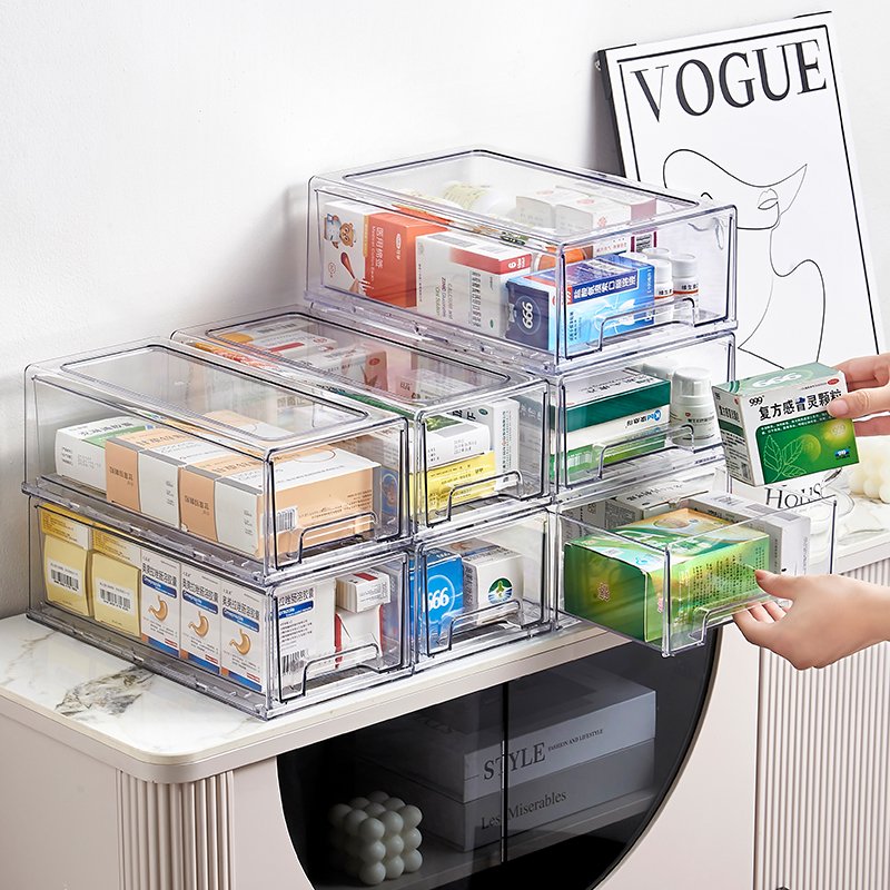 New Desktop Acrylic Makeup Drawer Organizer Cosmetic Storage Box Stationery Holder Office Sundries Organizer Box