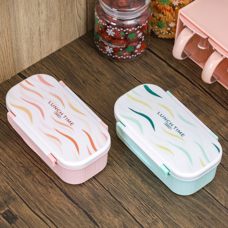 EVERSMILY High Quality Bamboo PP Plastic Kids Adult Reusable Food Storage Container Portable Lunch Box Food Container