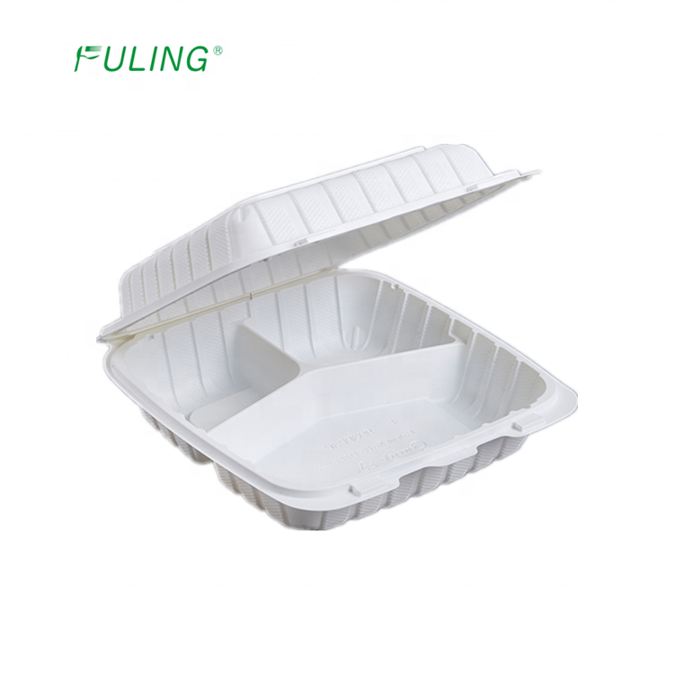 Factory direct microwave Safe food grade to-go white mineral-filled takeout container