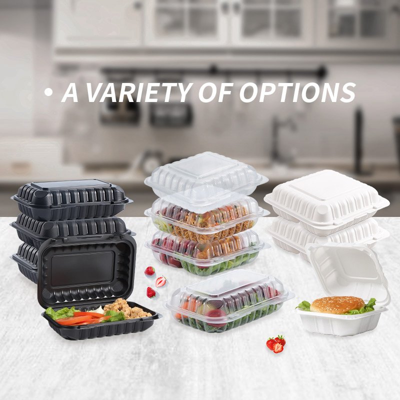 YANGRUI 206 27oz Retangular Clamshell Plastic To Go Food Containers MFPP Hot Selling Biodegradable Reusable Takeout Boxes