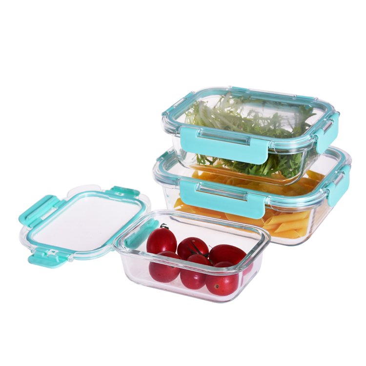 9 pack glass food storage meal prep containers set lunch box with clear transparent ms lid